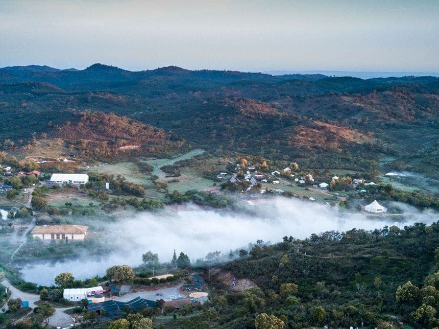 Rolling landscape around a regenerative community